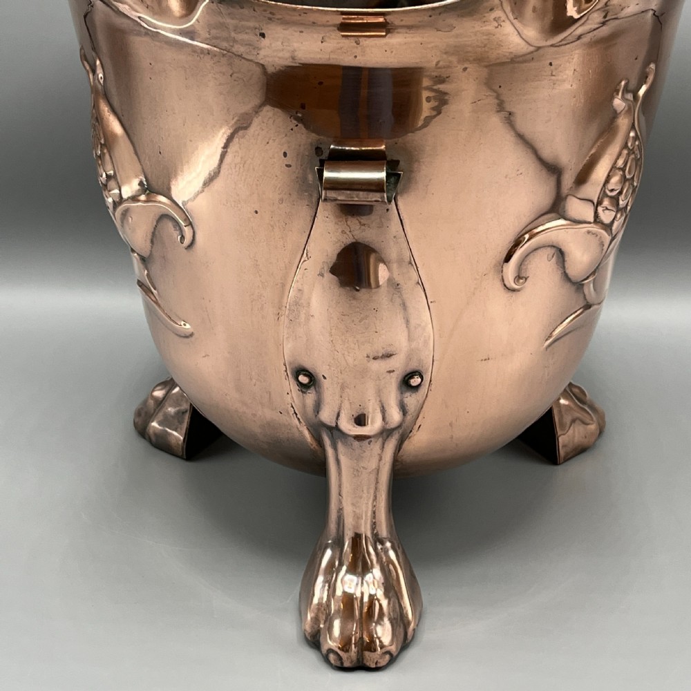 Large Art Nouveau Copper Footed Planter / Jardiniere View XII