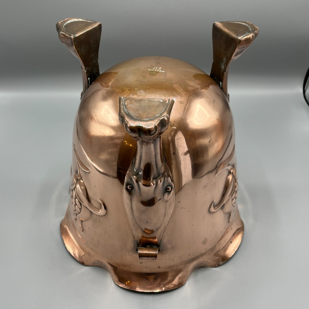 Large Art Nouveau Copper Footed Planter / Jardiniere View XV
