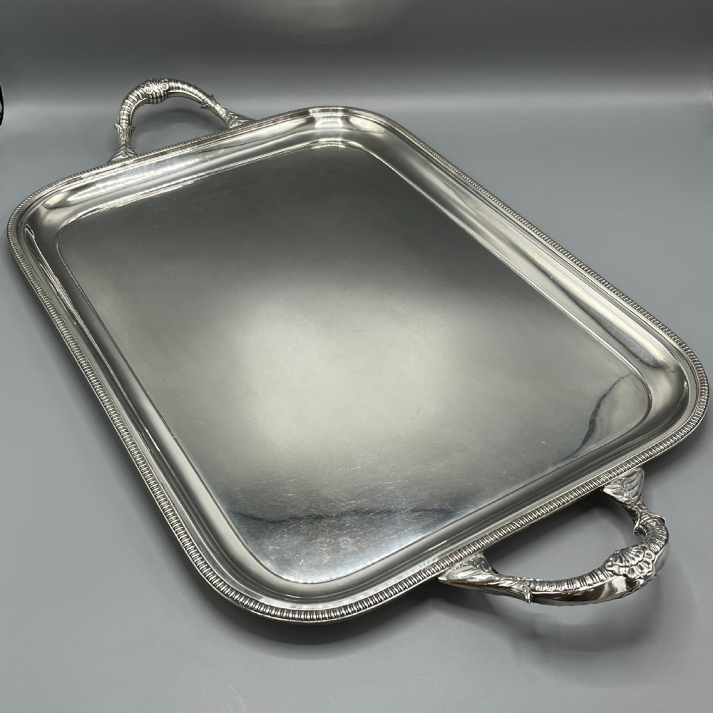 Large Art Deco Silver Plated Butler Serving Tray By Mappin & Webb View II