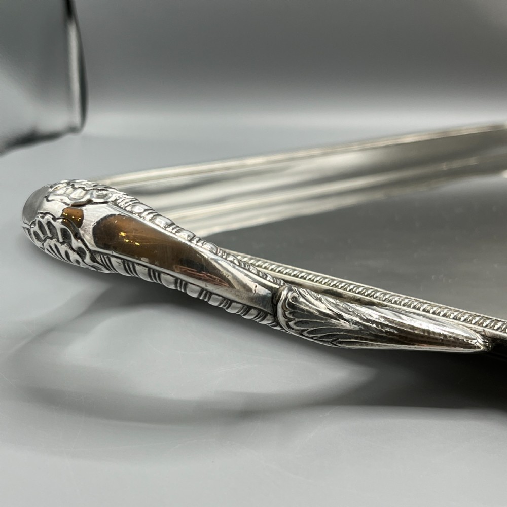 Large Art Deco Silver Plated Butler Serving Tray By Mappin & Webb View IV