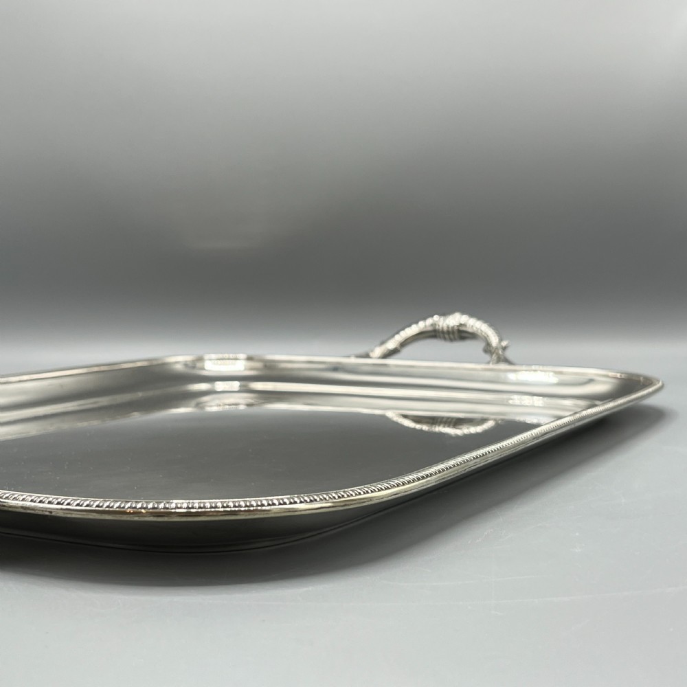 Large Art Deco Silver Plated Butler Serving Tray By Mappin & Webb View V