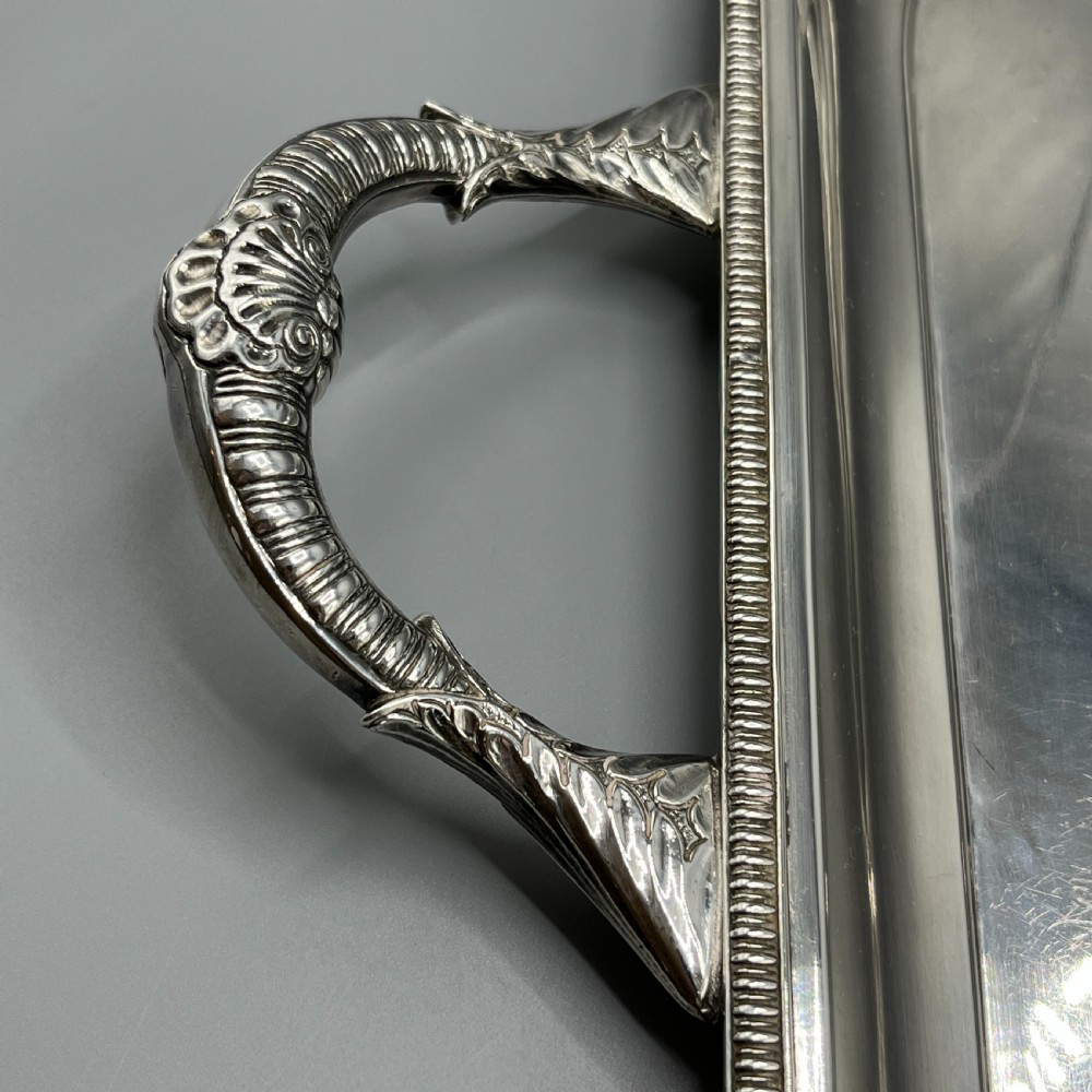 Large Art Deco Silver Plated Butler Serving Tray By Mappin & Webb View VI