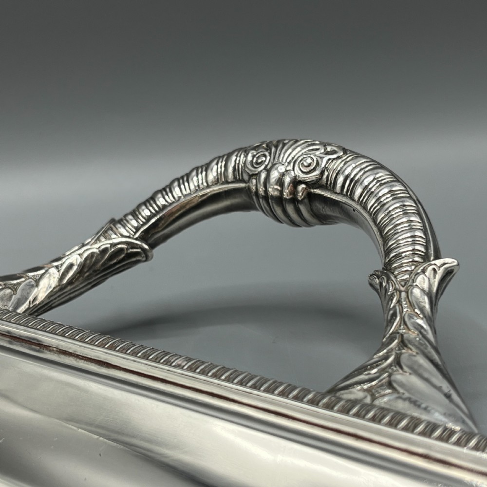 Large Art Deco Silver Plated Butler Serving Tray By Mappin & Webb View VII