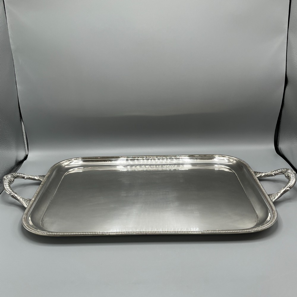 Large Art Deco Silver Plated Butler Serving Tray By Mappin & Webb View VIII