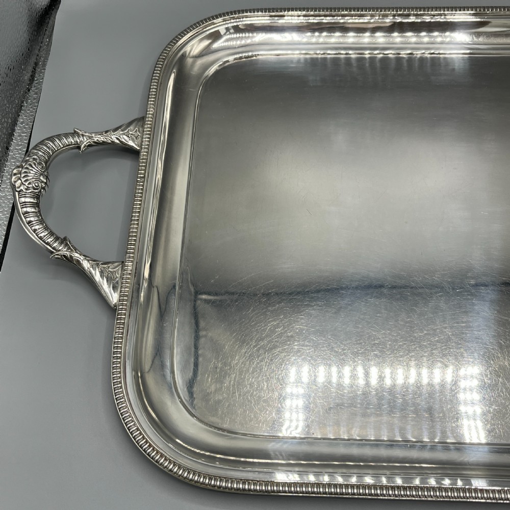 Large Art Deco Silver Plated Butler Serving Tray By Mappin & Webb View IX