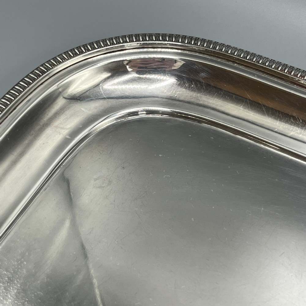 Large Art Deco Silver Plated Butler Serving Tray By Mappin & Webb View XII