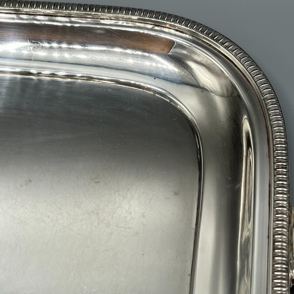 Large Art Deco Silver Plated Butler Serving Tray By Mappin & Webb View XIV