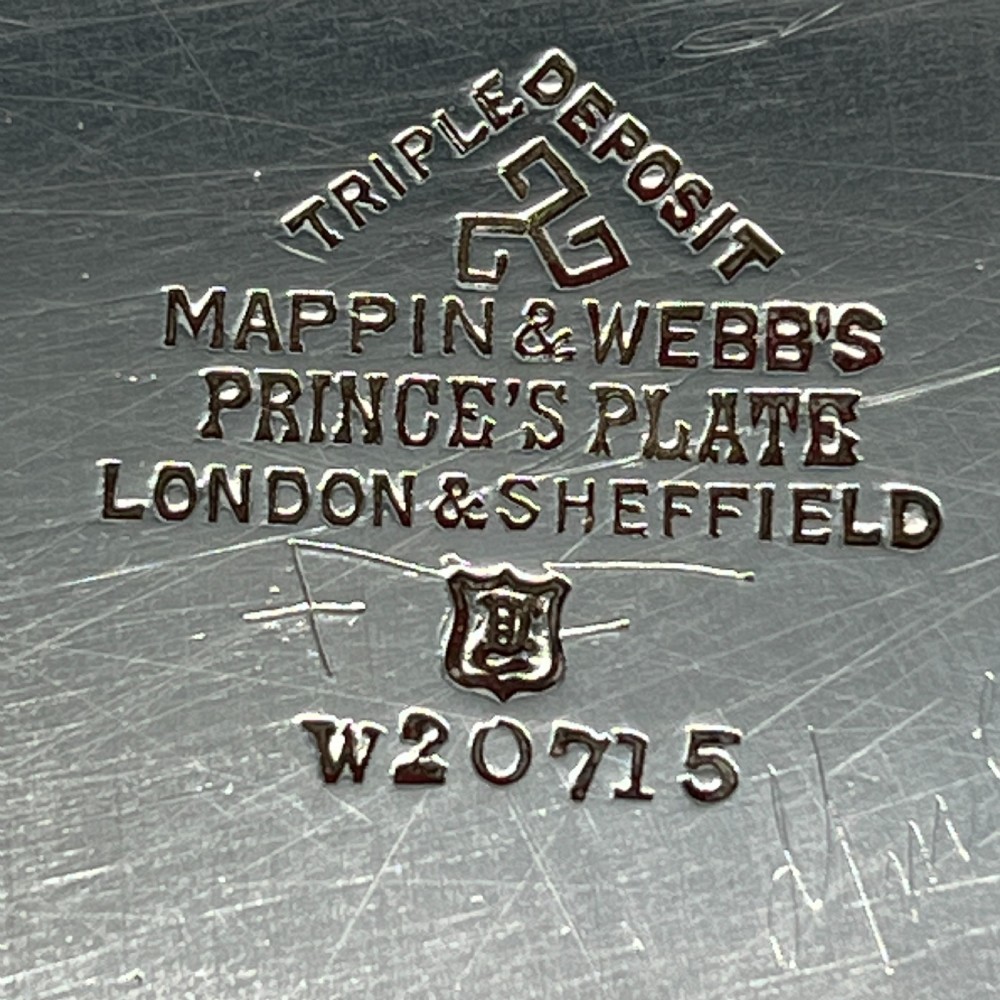 Large Art Deco Silver Plated Butler Serving Tray By Mappin & Webb View XV
