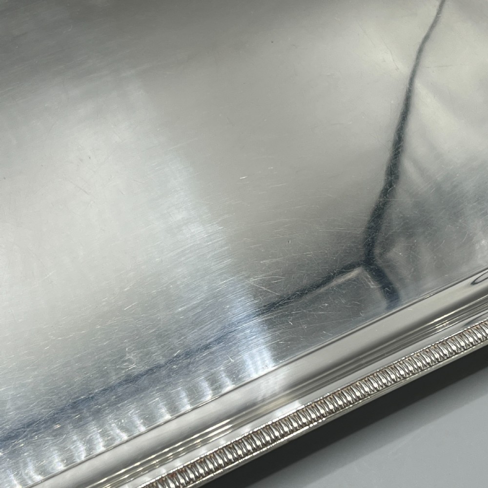 Large Art Deco Silver Plated Butler Serving Tray By Mappin & Webb View XVI