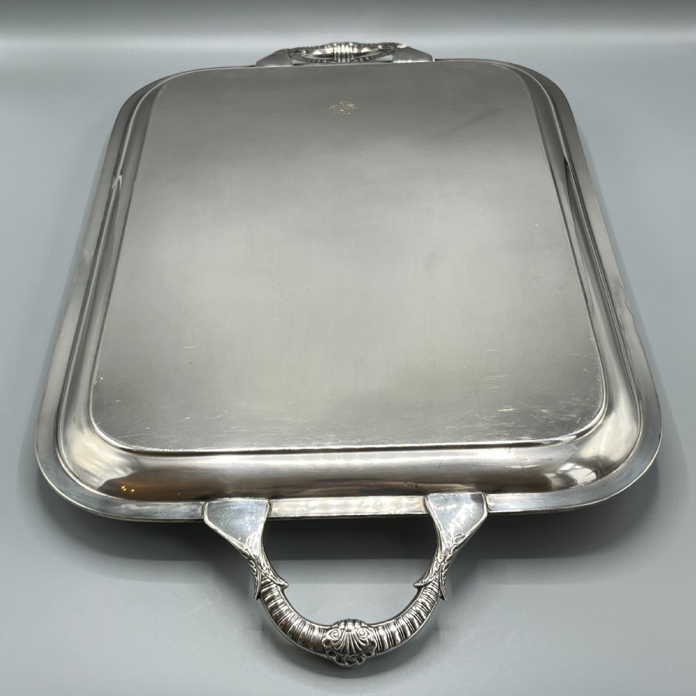 Large Art Deco Silver Plated Butler Serving Tray By Mappin & Webb View XVII