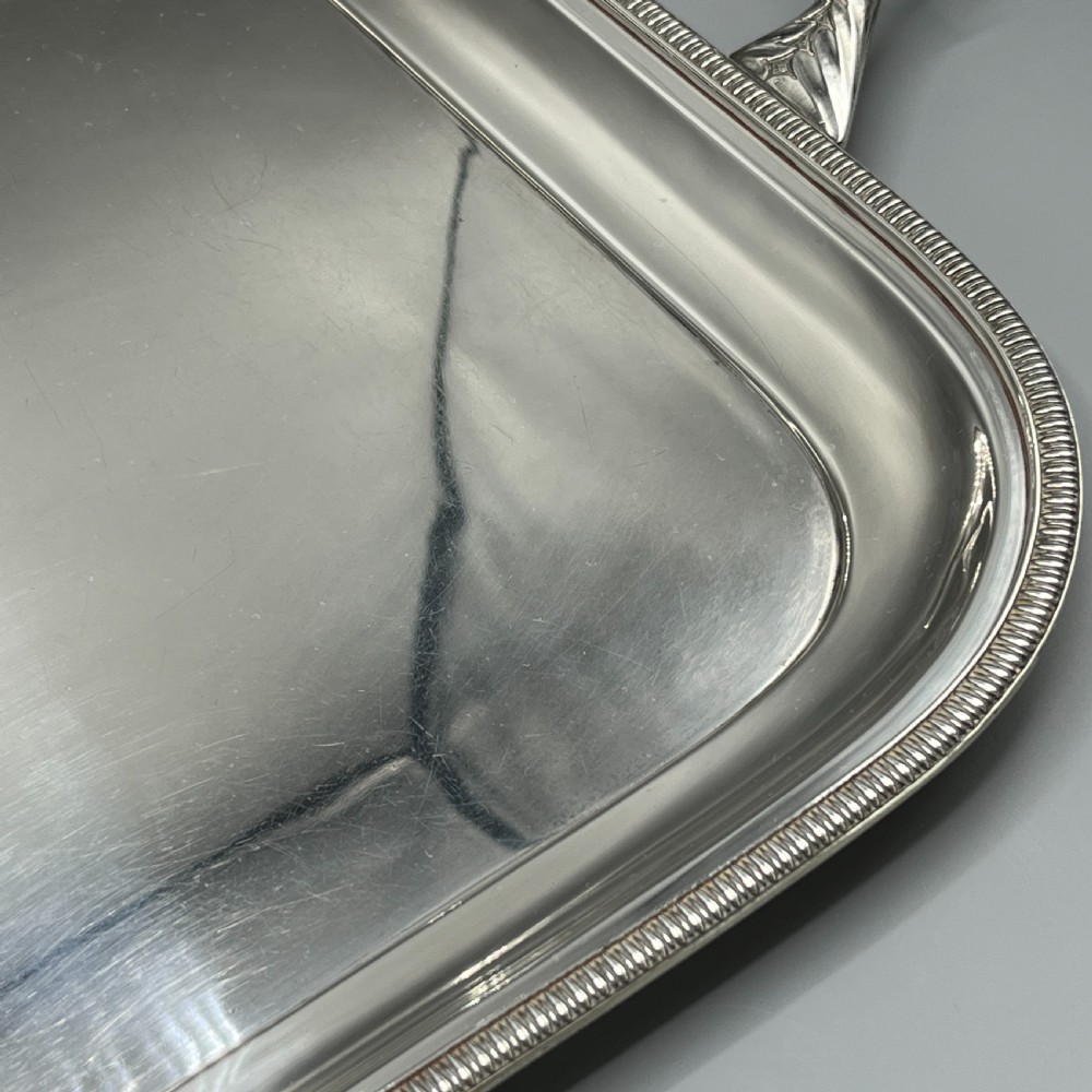 Large Art Deco Silver Plated Butler Serving Tray By Mappin & Webb View XXI