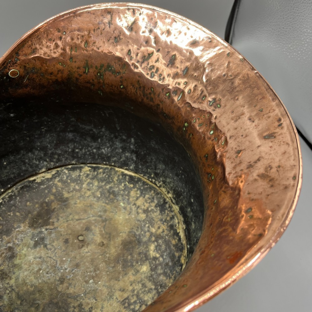 Victorian Solid Copper Coal Scuttle Bucket with Embossed Coat of Arms View XIX