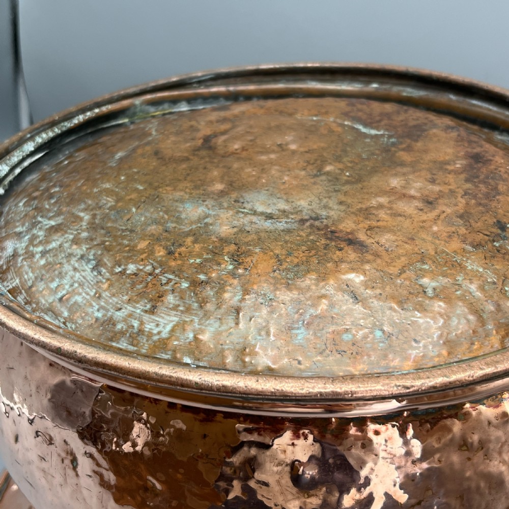 Victorian Solid Copper Coal Scuttle Bucket with Embossed Coat of Arms View XXII