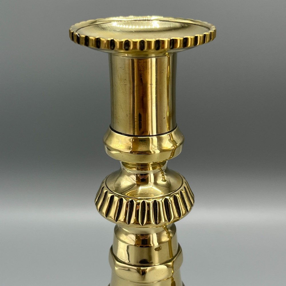 Pair Victorian Solid Brass Candlesticks View XI