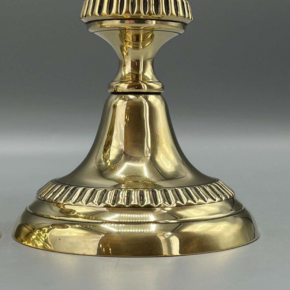 Pair Victorian Solid Brass Candlesticks View XIV
