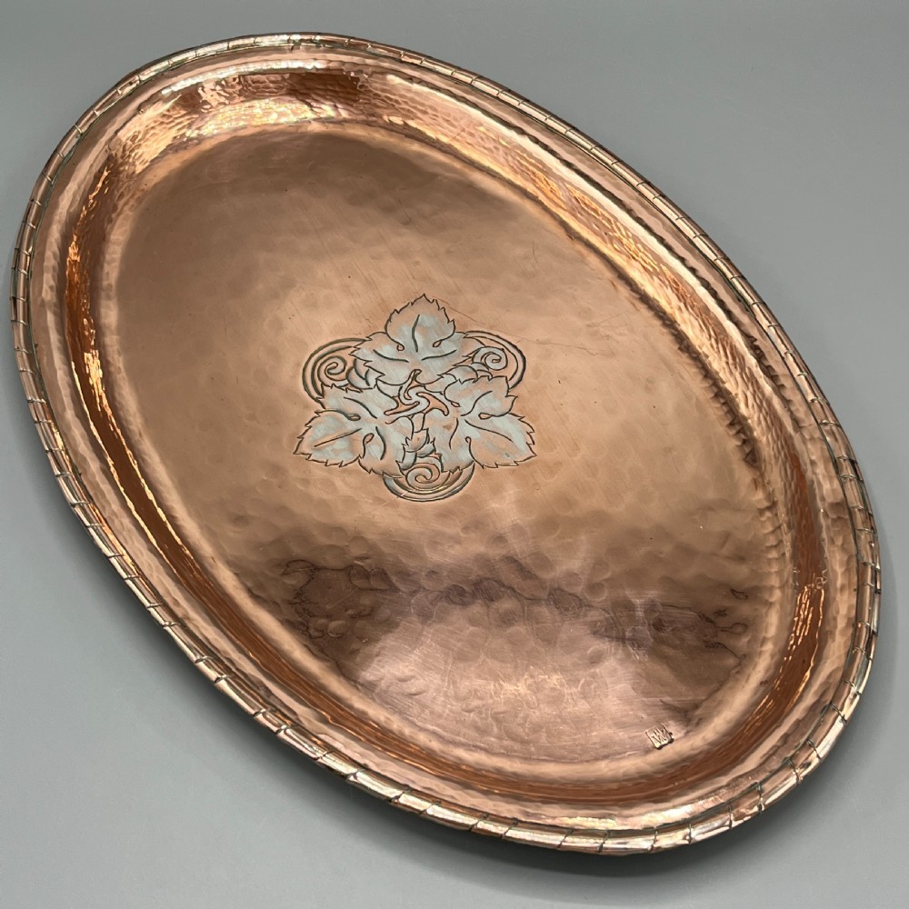 Arts & Crafts Solid Copper Tray by Hugh Wallis View II