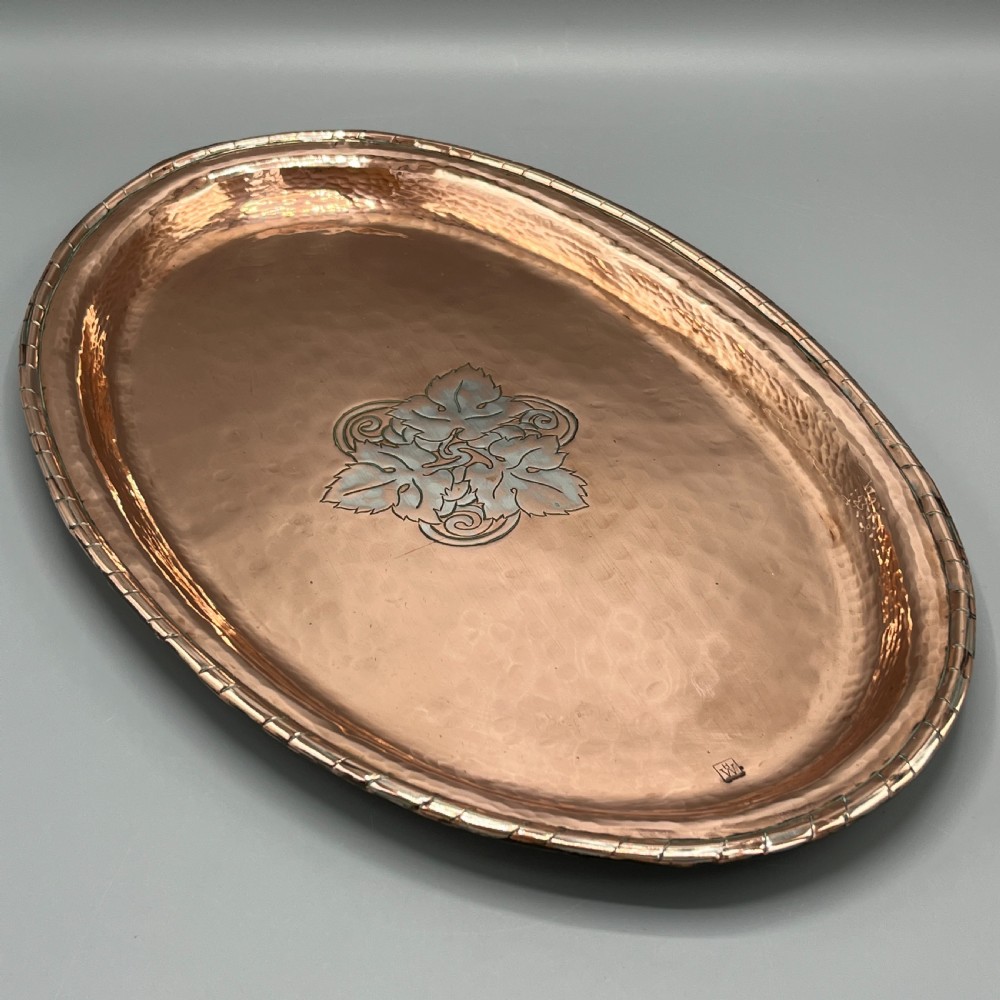 Arts & Crafts Solid Copper Tray by Hugh Wallis View III