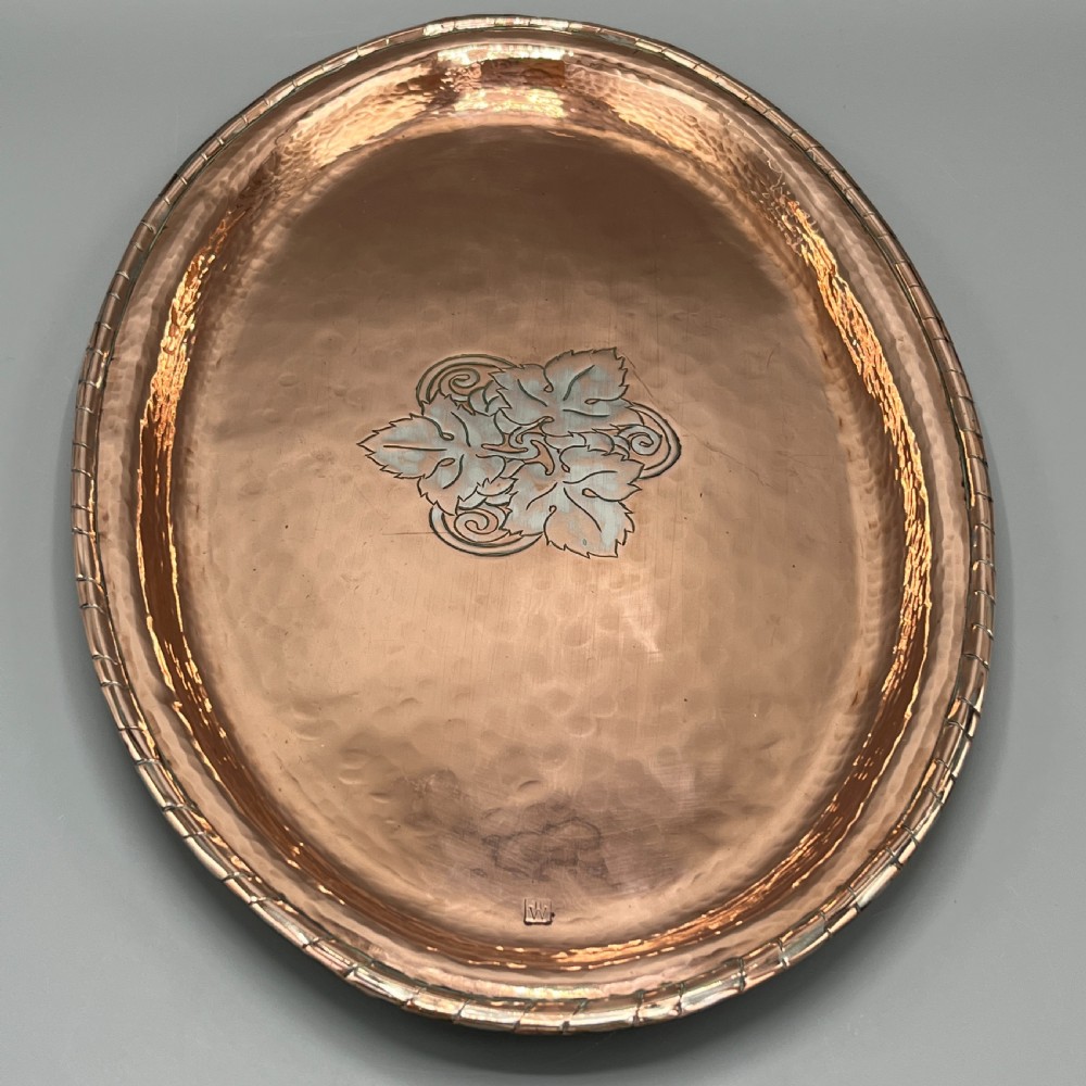 Arts & Crafts Solid Copper Tray by Hugh Wallis View V