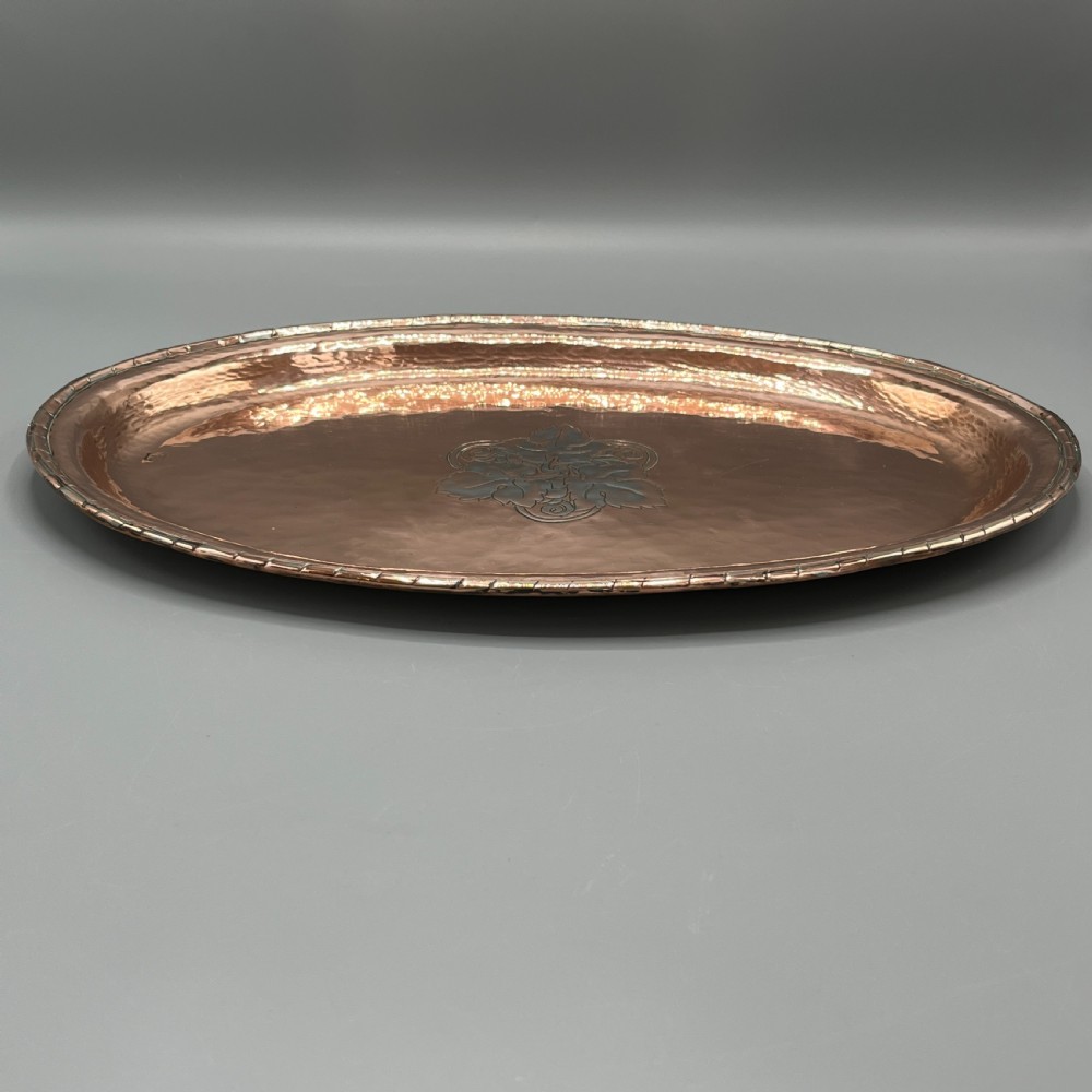 Arts & Crafts Solid Copper Tray by Hugh Wallis View VIII