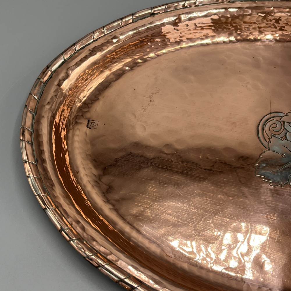Arts & Crafts Solid Copper Tray by Hugh Wallis View IX