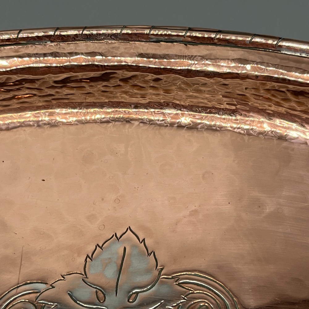 Arts & Crafts Solid Copper Tray by Hugh Wallis View XI