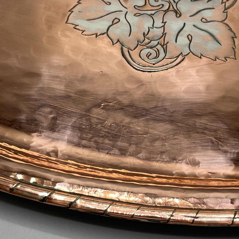 Arts & Crafts Solid Copper Tray by Hugh Wallis View XV