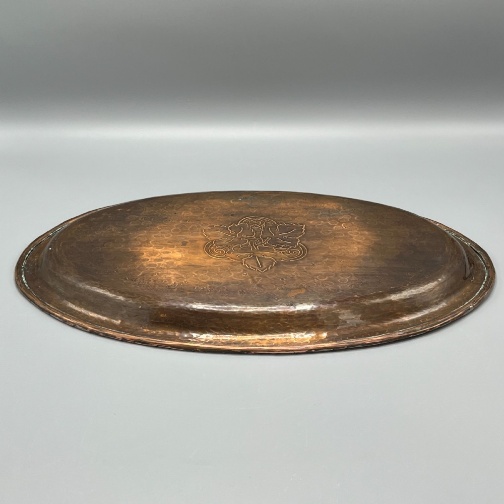 Arts & Crafts Solid Copper Tray by Hugh Wallis View XVII