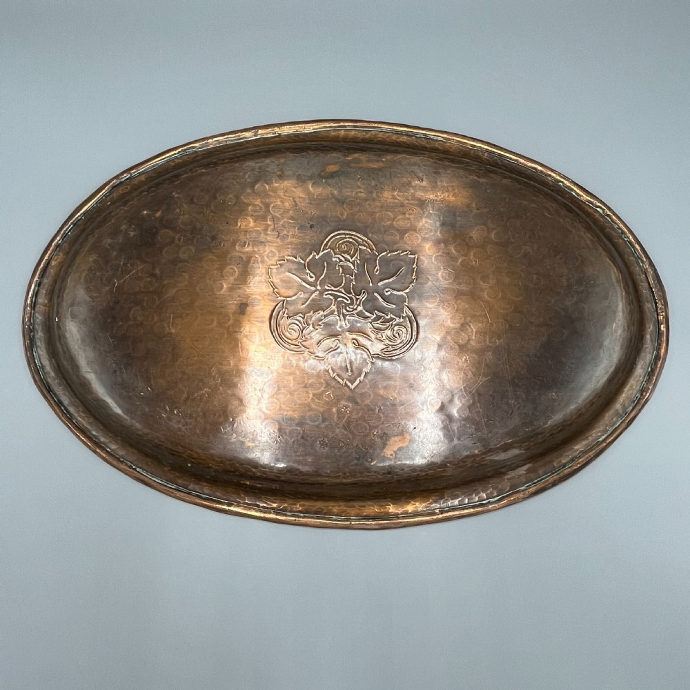Arts & Crafts Solid Copper Tray by Hugh Wallis View XIX