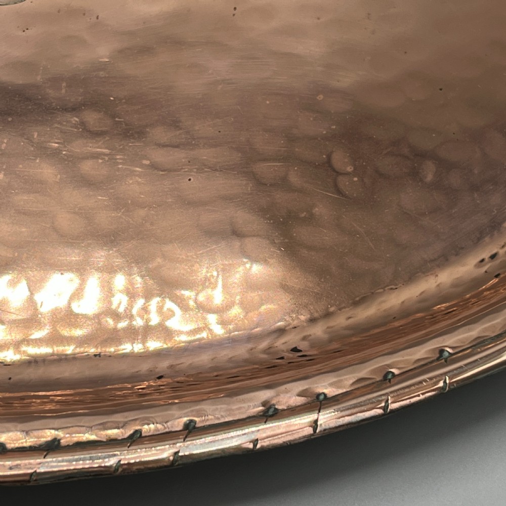Large Arts & Crafts Solid Copper Tray by Hugh Wallis View XIV
