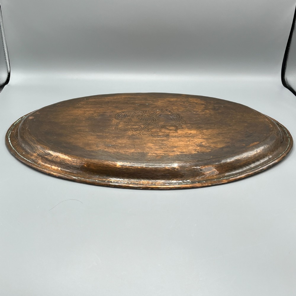 Large Arts & Crafts Solid Copper Tray by Hugh Wallis View XVIII