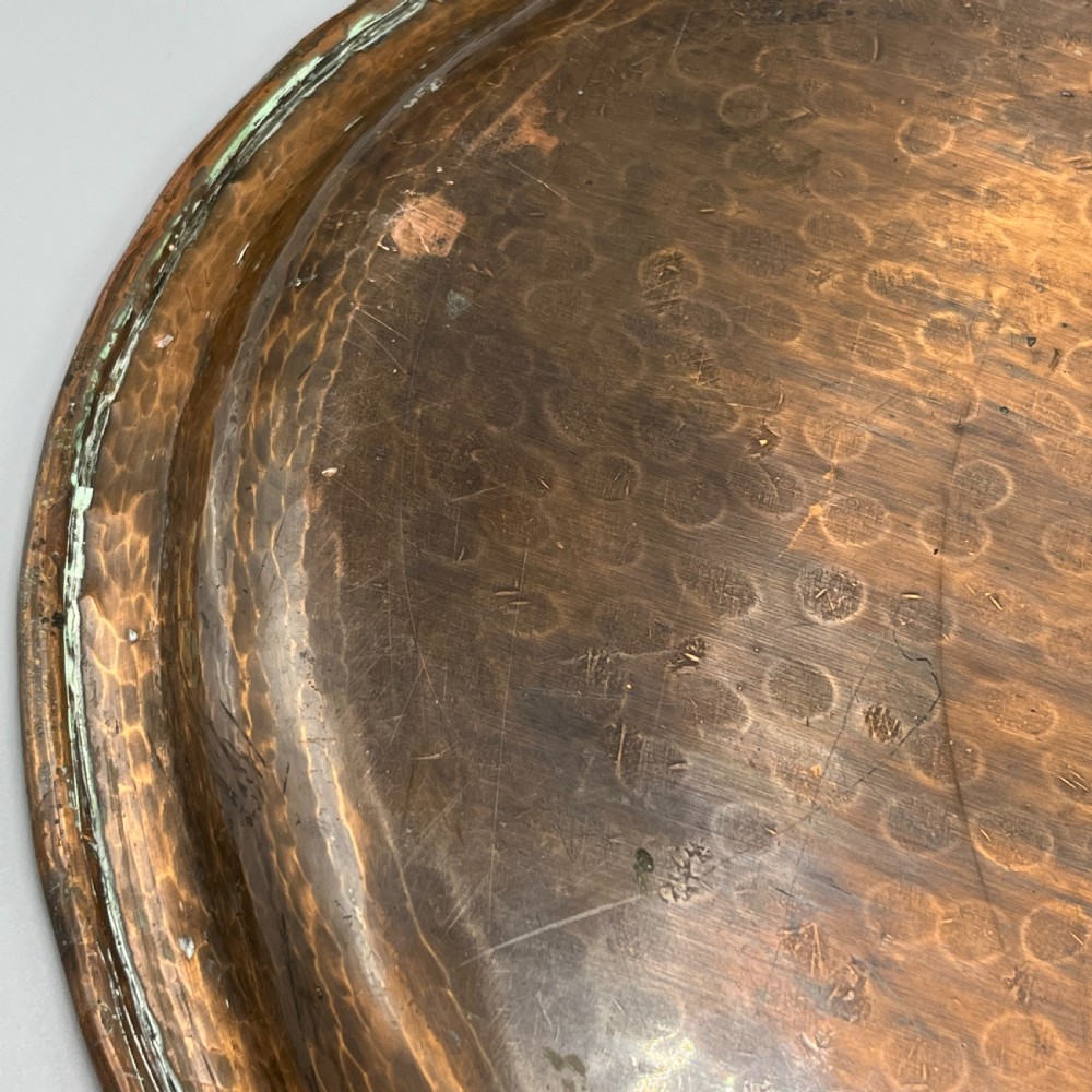Large Arts & Crafts Solid Copper Tray by Hugh Wallis View XX