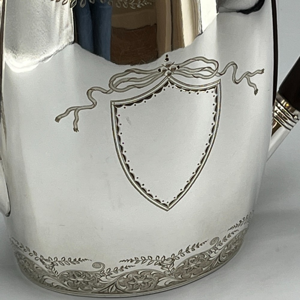 Antique Silver Plated Coffee Pot, Sugar Bowl & Creamer Jug Set View VII