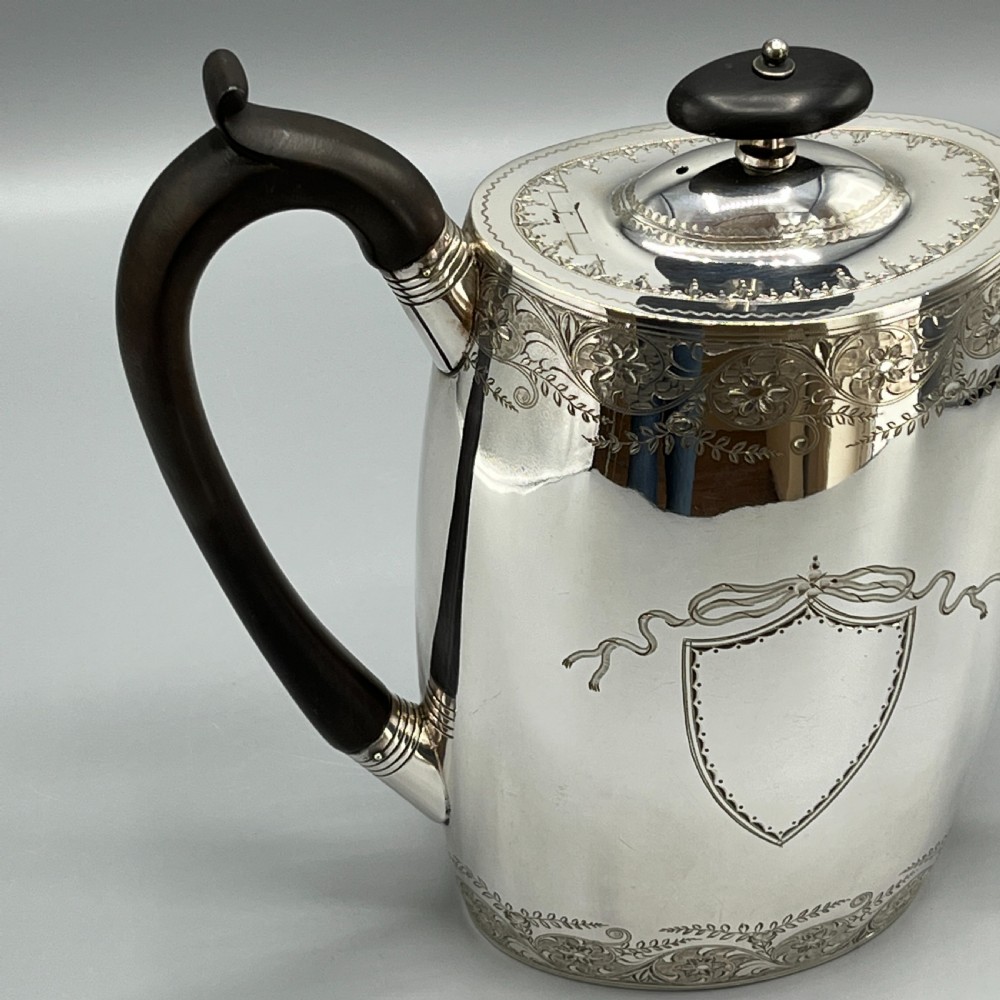 Antique Silver Plated Coffee Pot, Sugar Bowl & Creamer Jug Set View VIII