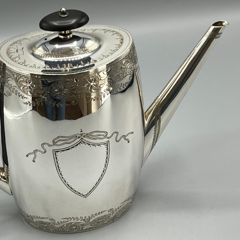 Antique Silver Plated Coffee Pot, Sugar Bowl & Creamer Jug Set View IX