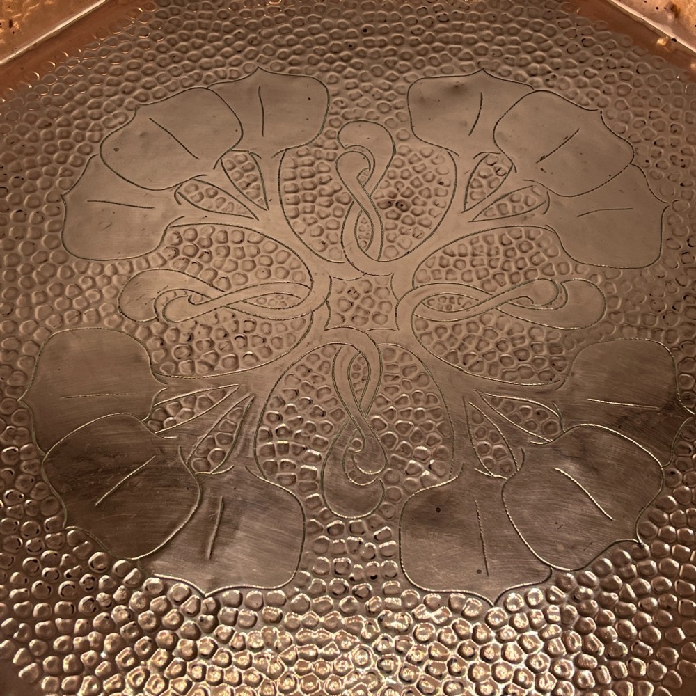 Large Art Nouveau Copper Tray by  J & F Pool Hayle Cornwall View III