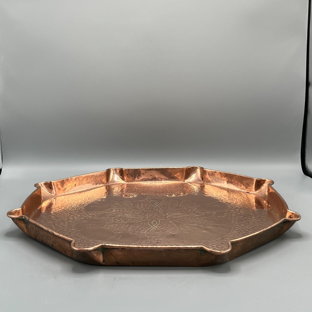 Large Art Nouveau Copper Tray by  J & F Pool Hayle Cornwall View VII