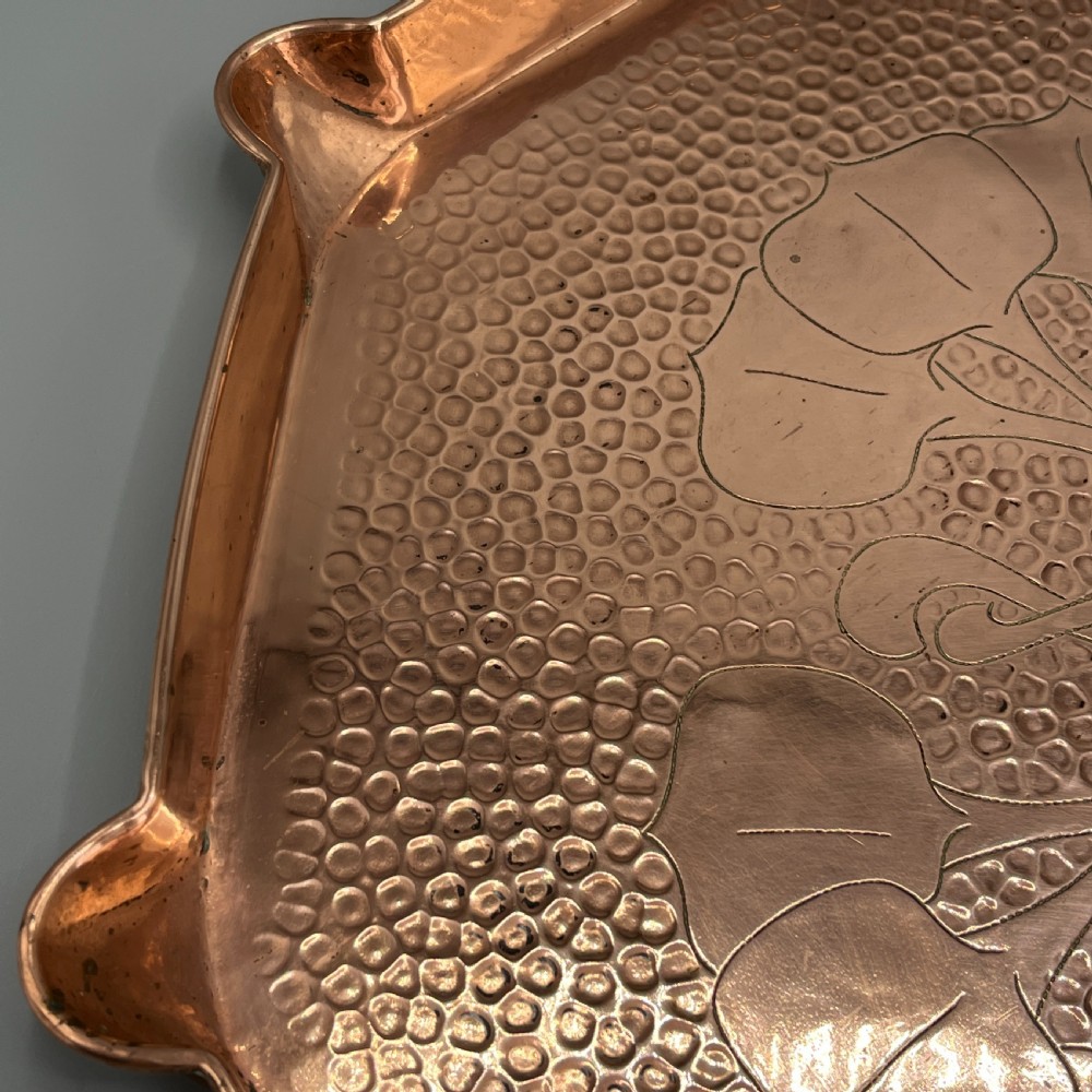 Large Art Nouveau Copper Tray by  J & F Pool Hayle Cornwall View VIII