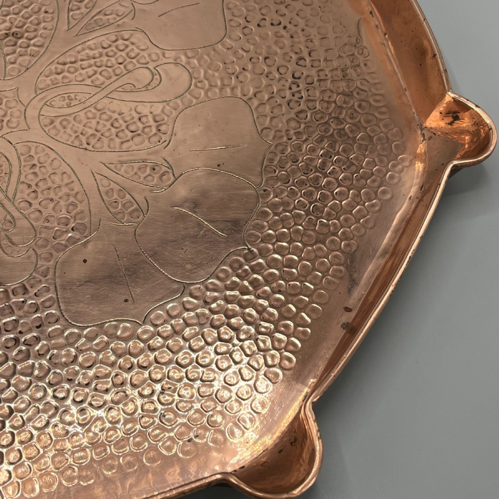Large Art Nouveau Copper Tray by  J & F Pool Hayle Cornwall View XI