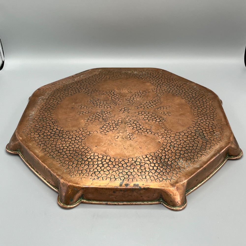 Large Art Nouveau Copper Tray by  J & F Pool Hayle Cornwall View XVI