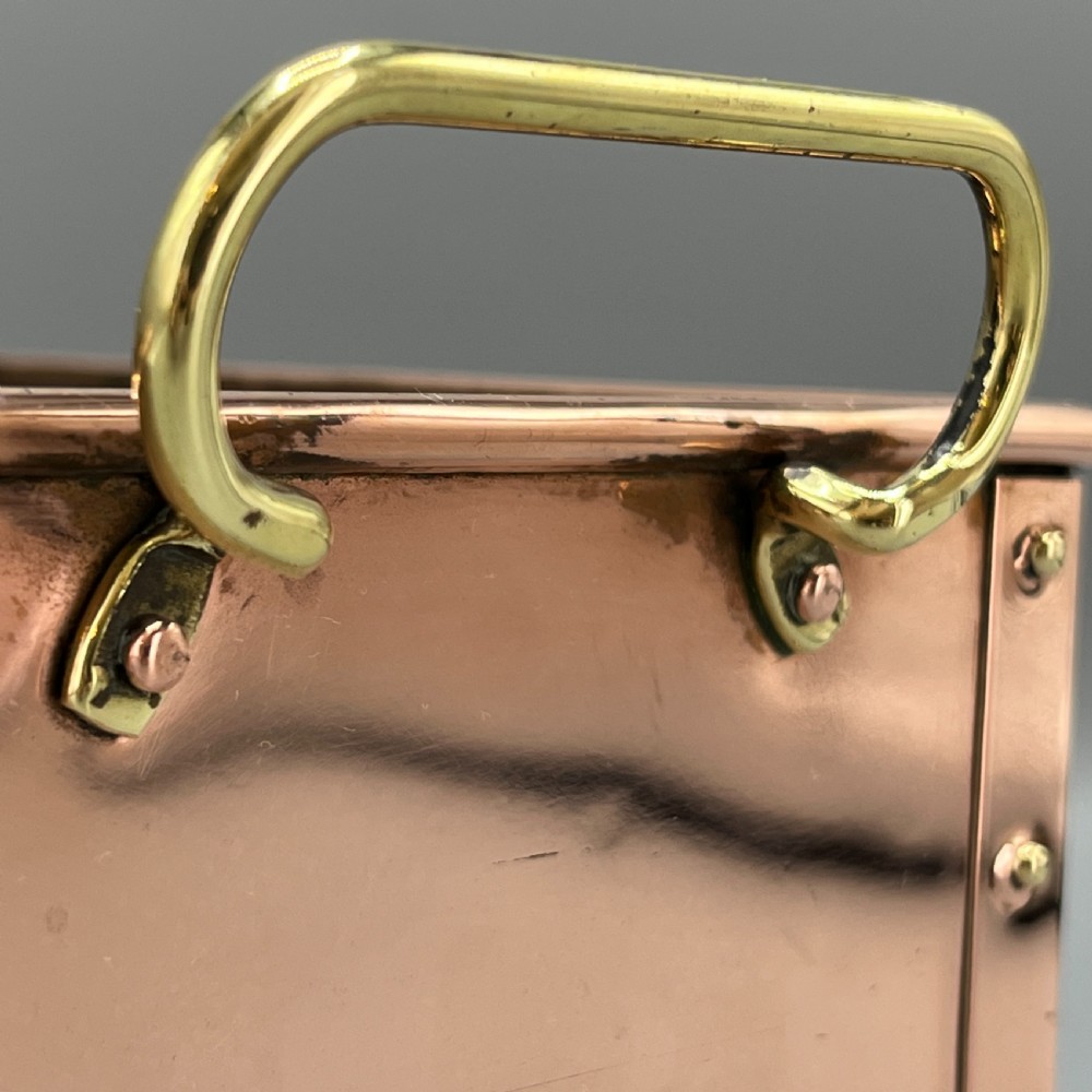 Antique Copper Riveted Rectangular Planter Trough / Windowsill Plant Pot View IX