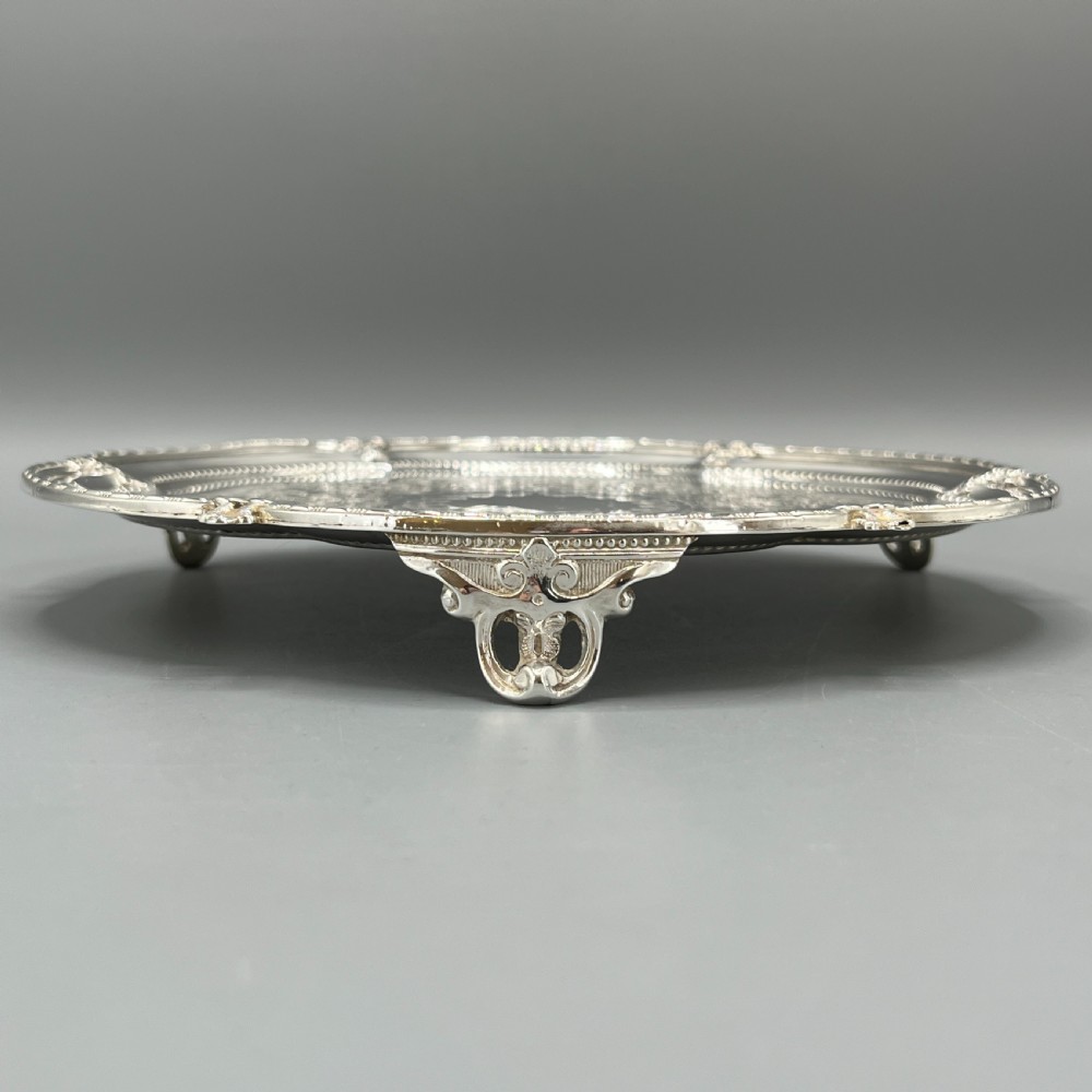 Victorian Silver Plated Footed Waiter Salver Tray By Philip Ashberry & Sons View VI