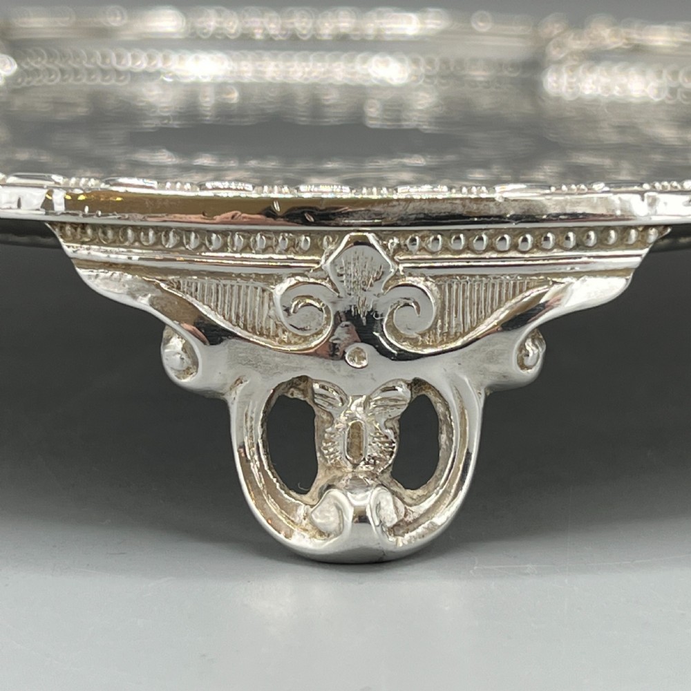 Victorian Silver Plated Footed Waiter Salver Tray By Philip Ashberry & Sons View VII