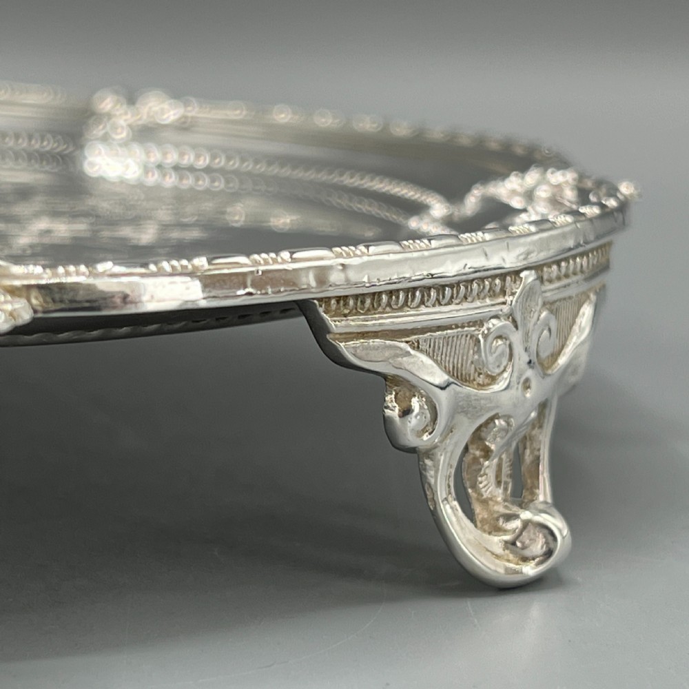 Victorian Silver Plated Footed Waiter Salver Tray By Philip Ashberry & Sons View VIII
