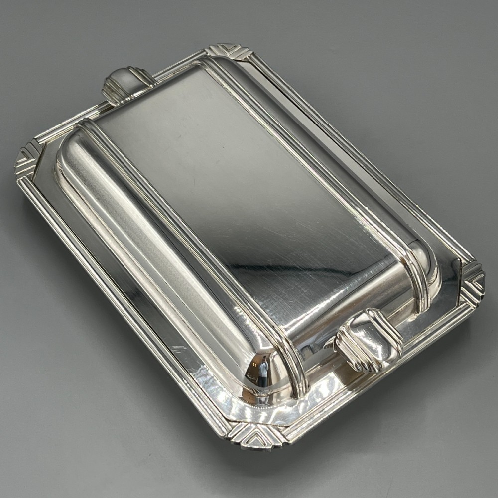 Art Deco Silver Plated Entree Serving Dish By WALKER & HALL View II