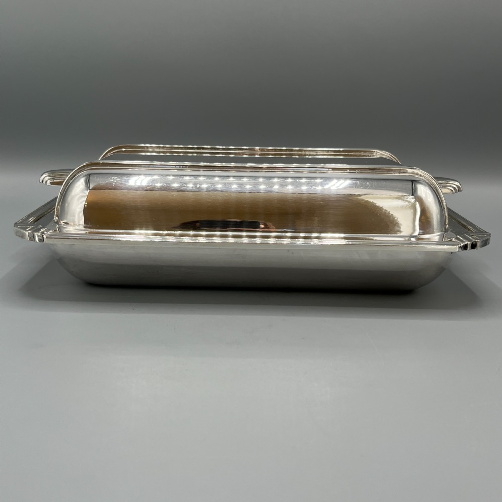 Art Deco Silver Plated Entree Serving Dish By WALKER & HALL View VII