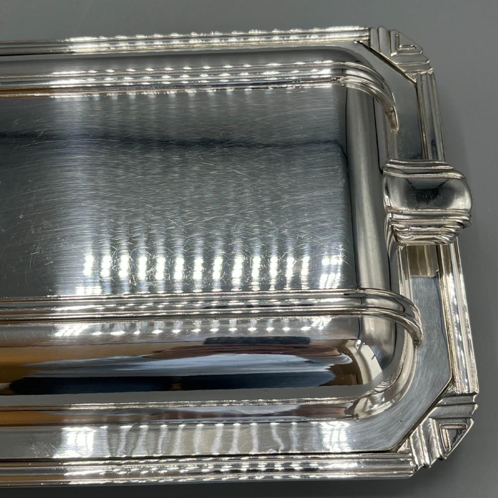 Art Deco Silver Plated Entree Serving Dish By WALKER & HALL View XI