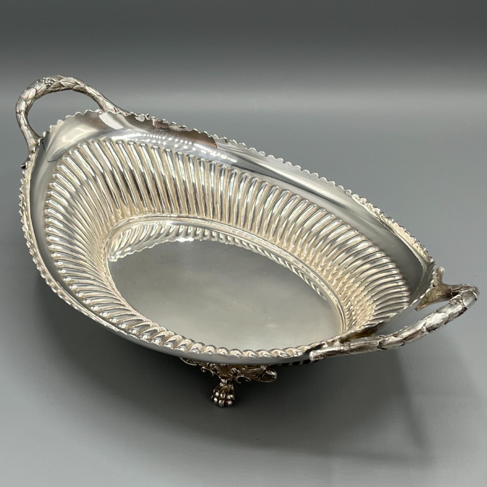 Victorian Silver Plated Bread Basket / Fruit Dish By Walker & Hall View II