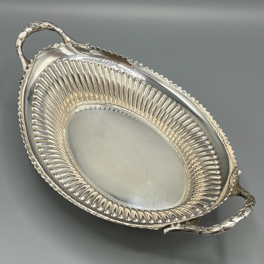 Victorian Silver Plated Bread Basket / Fruit Dish By Walker & Hall View III