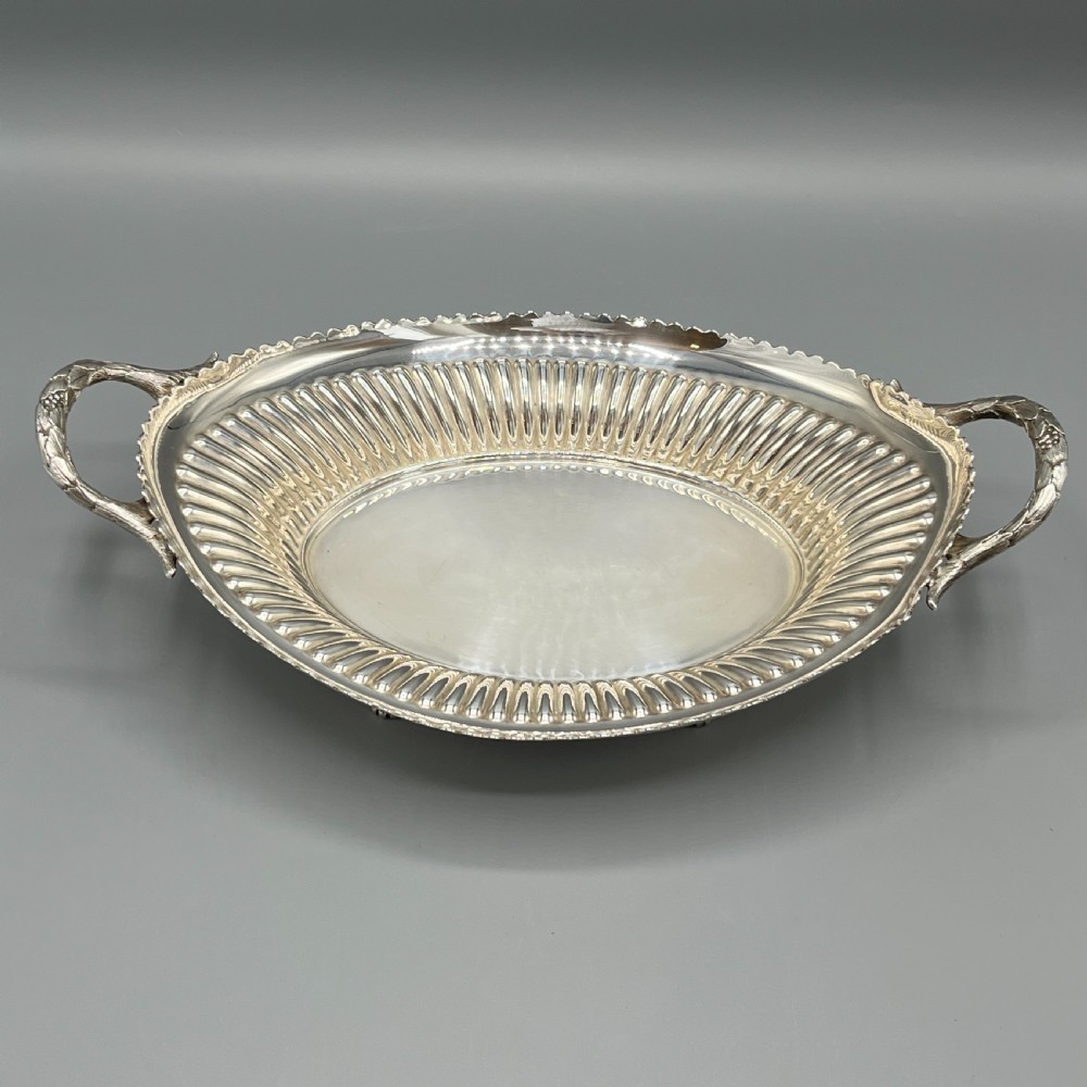Victorian Silver Plated Bread Basket / Fruit Dish By Walker & Hall View V