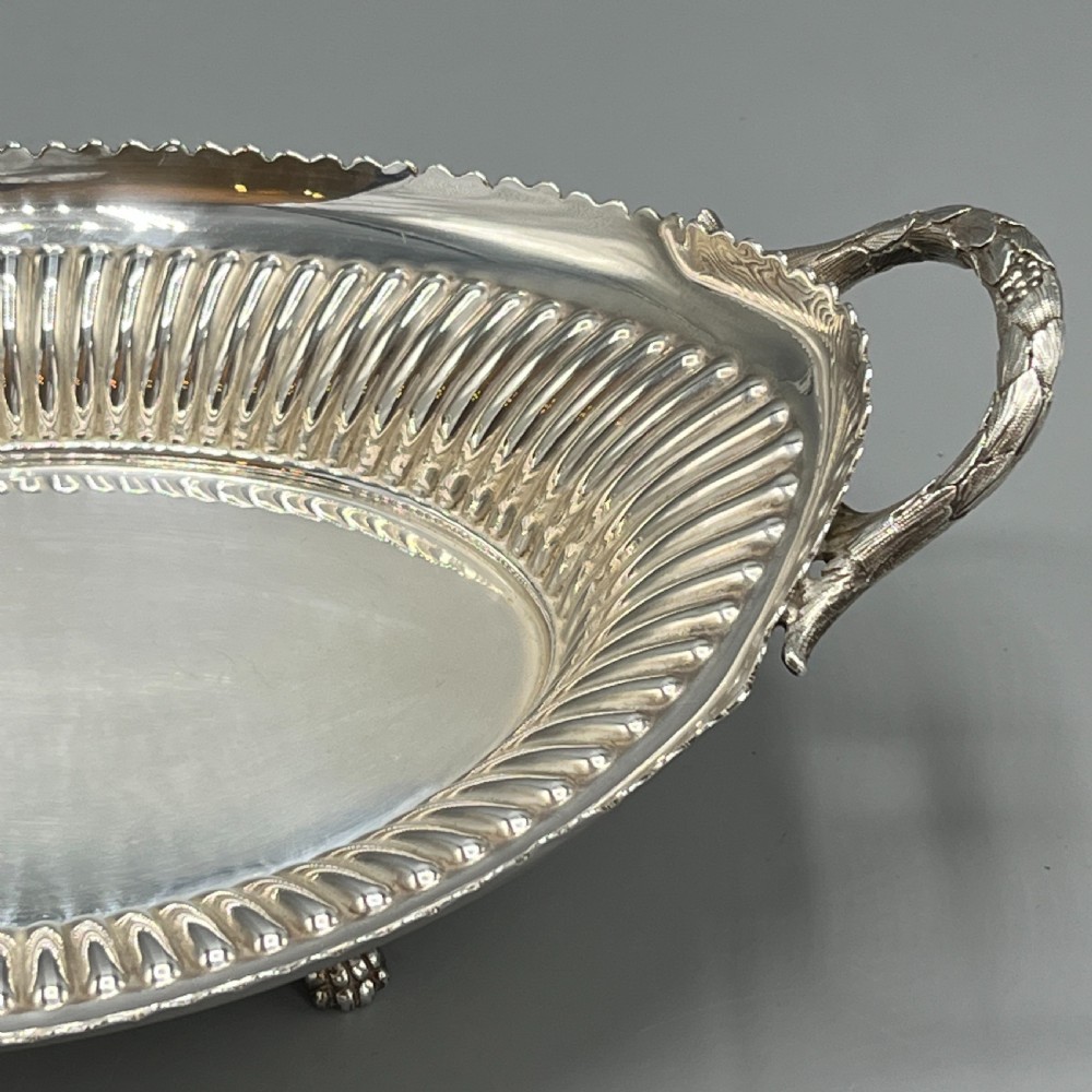 Victorian Silver Plated Bread Basket / Fruit Dish By Walker & Hall View X